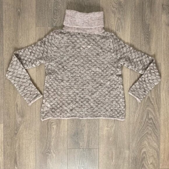 Anthropologie One Grey Day Sweater Mohair Wool Turtleneck Lightweight Size S - Picture 3 of 16
